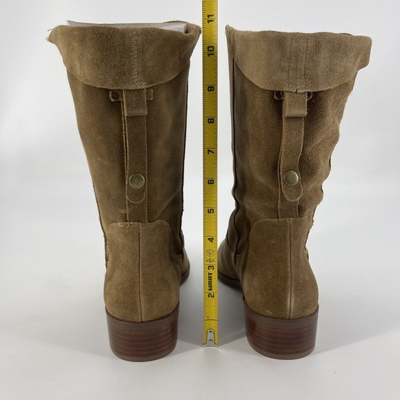 Sole Society Womens 9M Calanth Tobacco Brown Slouchy Suede Mid Calf Pull Boots - Picture 7 of 10
